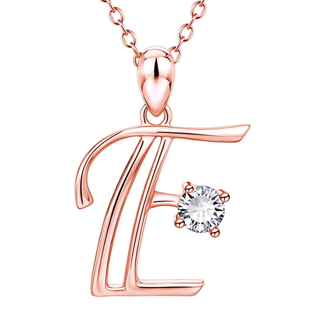 Fashion Alphabet Letter Pendant Necklace with Embedded Crystals Elegant Initial Charm Jewelry for Daily Wear and Special Occasions