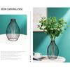 Metal Frame Vase with Clear Glass Tube Hydroponic Container for Desk Decoration