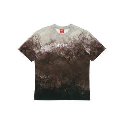 Gradient Starry Sky Tie-Dye Casual Sports Short-Sleeved Cultural T-Shirt Men Tops Black AHSQ629-4