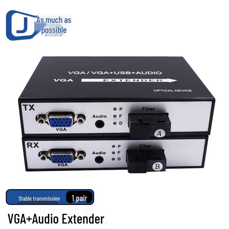 VGA & Audio Fiber Optic Extender (SC Single Fiber)