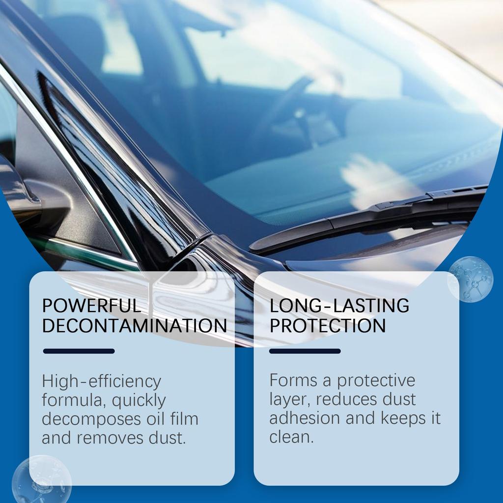 Car Glass Oil Film Remover, Car Window Decontamination Cleaning And Glass Clear Maintenance Agent 180ml