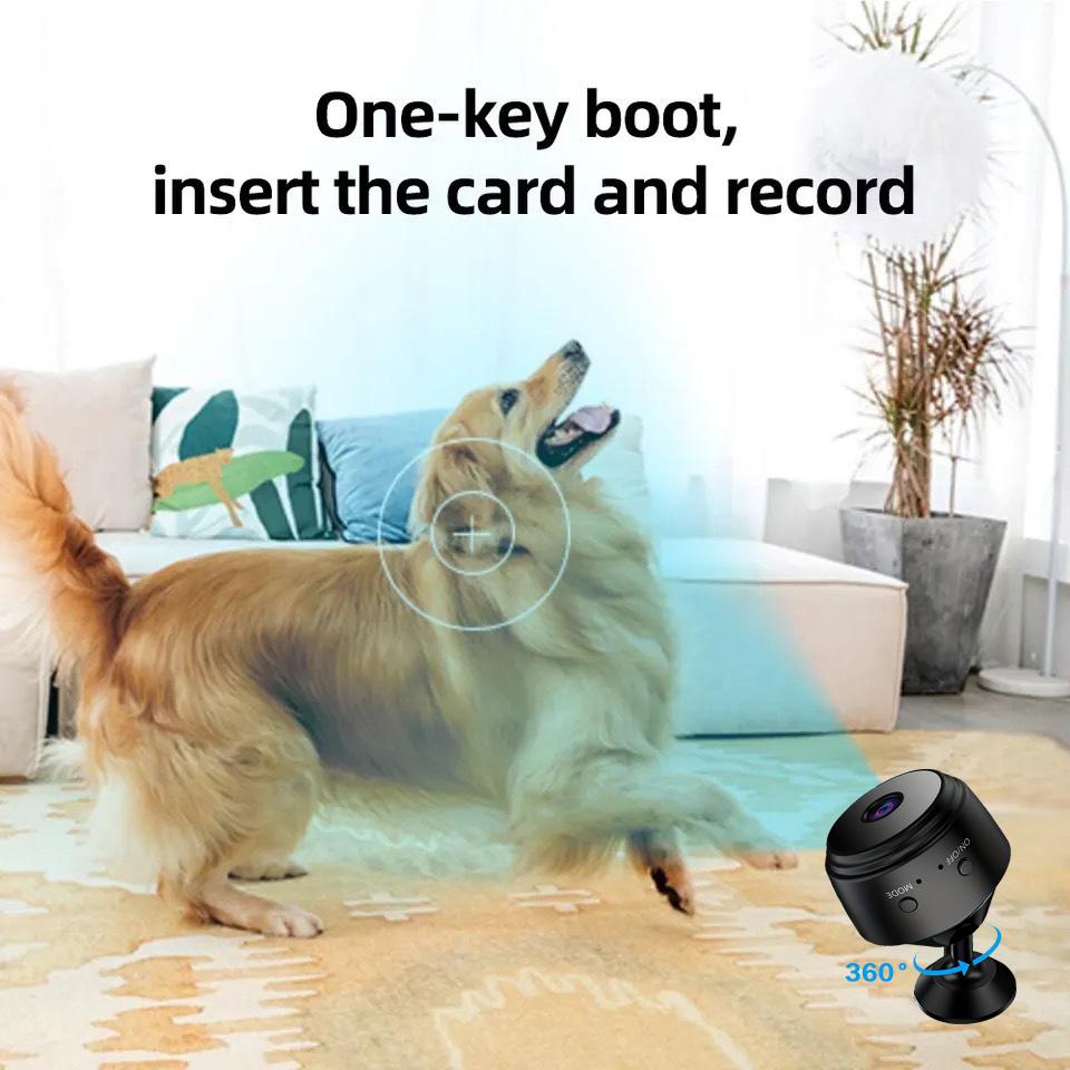 Pet Camera And Monitor With Remote Viewing, Smart Wireless Camera With Mobile App, Video Playback, TF Card Slot, And 360° Rotation