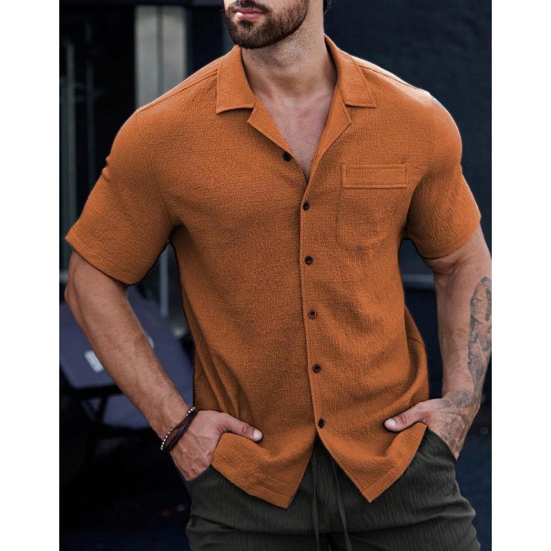 Herren Hemden Kurzarm Hemden mit Knöpfen Knitterfrei Lässig Bequem Urlaubs Strand Sommer Oberteile Weich Leicht Guayabera Hemd für Herren