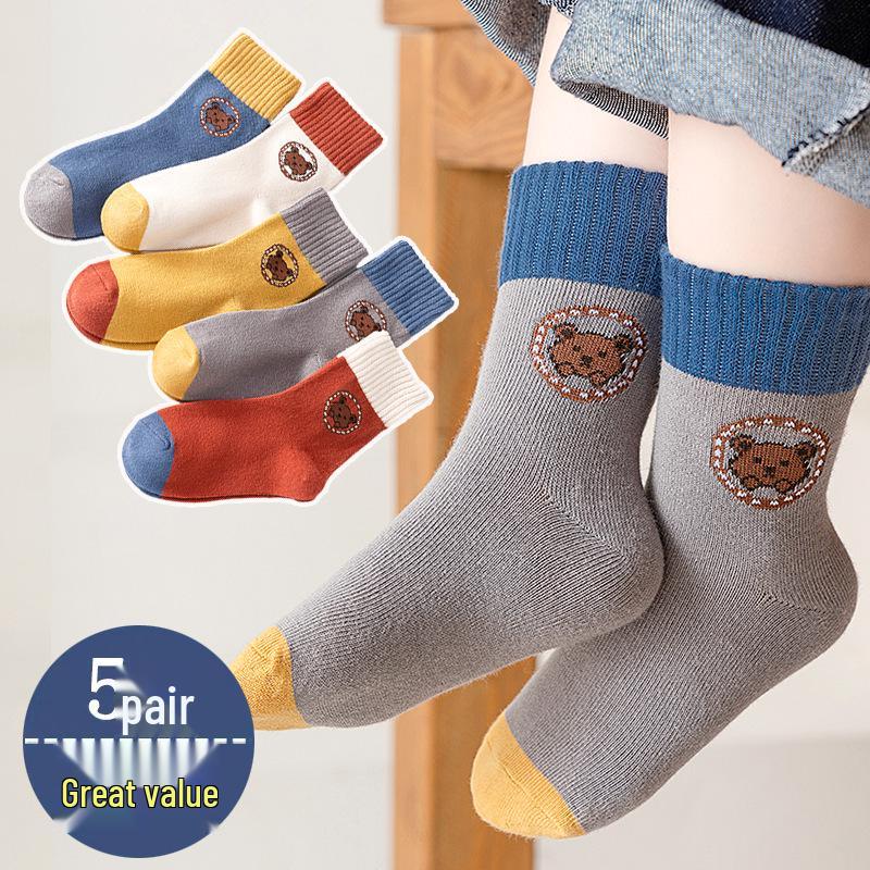 Children's Cartoon Mid-Calf Socks - Multiple Styles, For Boys, Girls, and Babies, Perfect for Autumn/Winter Sports and Students
