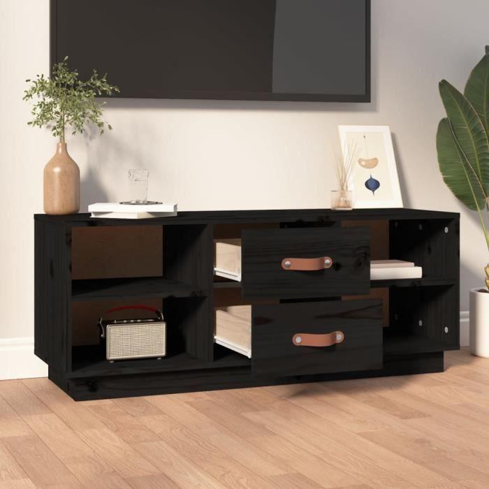 VidaXL Meuble TV Noir 100x34x40 cm Bois de pin massif 818229