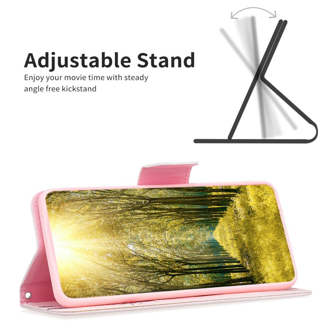 

For iPhone 14 Pro Phone Case Pattern Printing PU Leather Wallet Stand Cover Giraffe