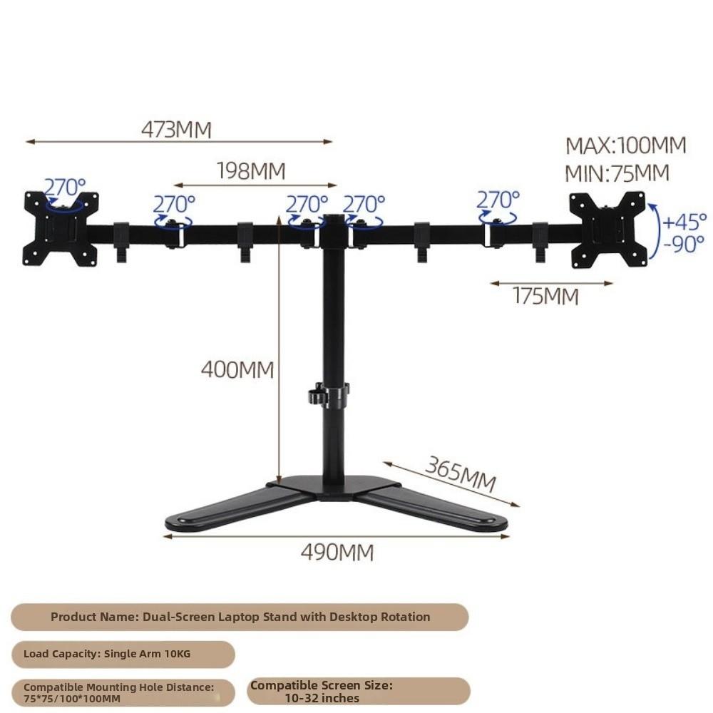 Rotating Monitor Stand 1/2/3 Screen Height Adjustable Dual Screen Monitor Mount Mechanical Arm Heavy Duty Clamp on Monitor Arm
