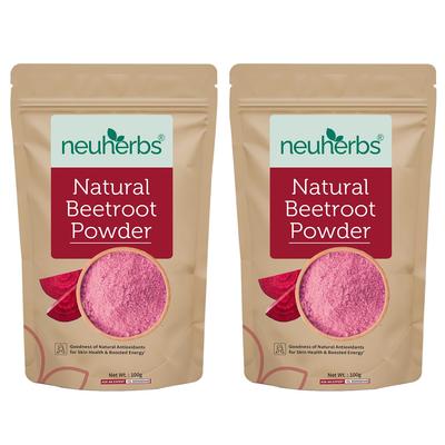 Neuherbs Natural Beetroot Powder For Skin Care Glowing Face Pack Hair Nourishment And Energy Booster Drink 100g Pack Of 2