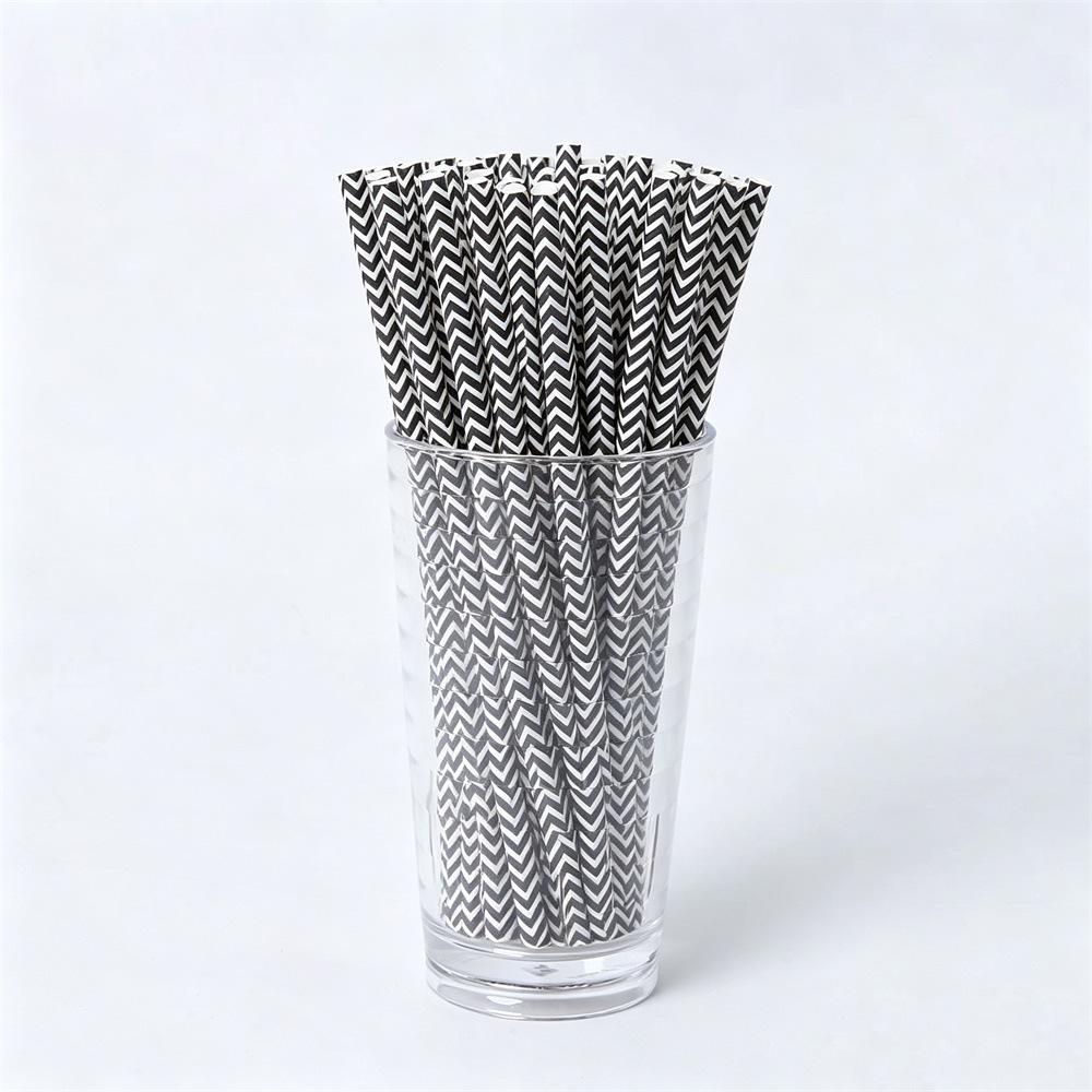 Colorful Biodegradable Paper Straws for Parties and Cocktails