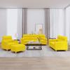 Vidaxl 4-Cz. Living Room Set With Cushions, Light Yellow, Fabric