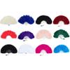 Decorative Feathered Fan Folding Flapper Hand Fan for Flapper Costumes Dance Wedding Decors HolidayParty Accessories
