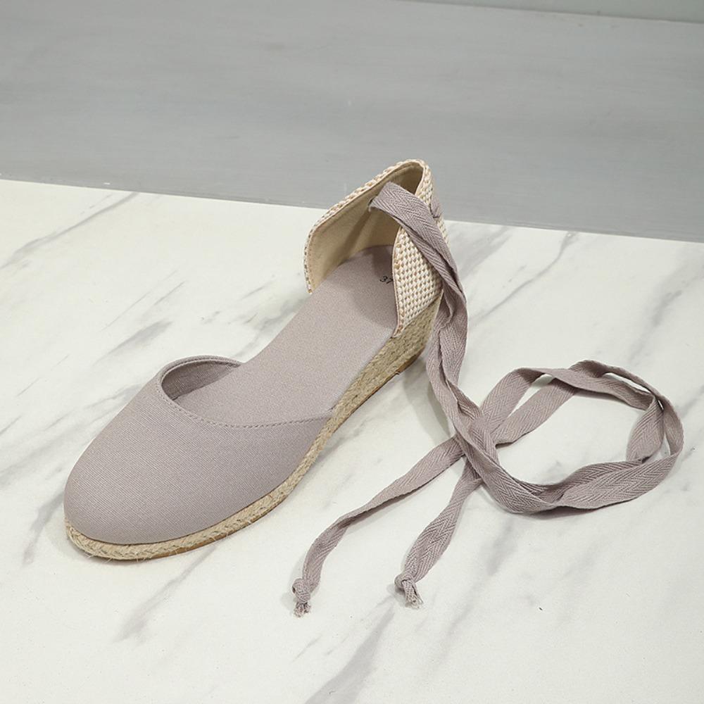 Wedge Heel Sandals Women's Lace Up Spring and Summer New Simple Versatile Fashion High Heels Womens Shoes Sandalias De Mujer