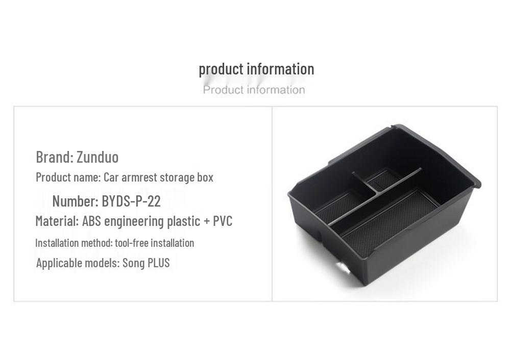 22 BYD Song PLUS Armrest Storage Box with Compartment