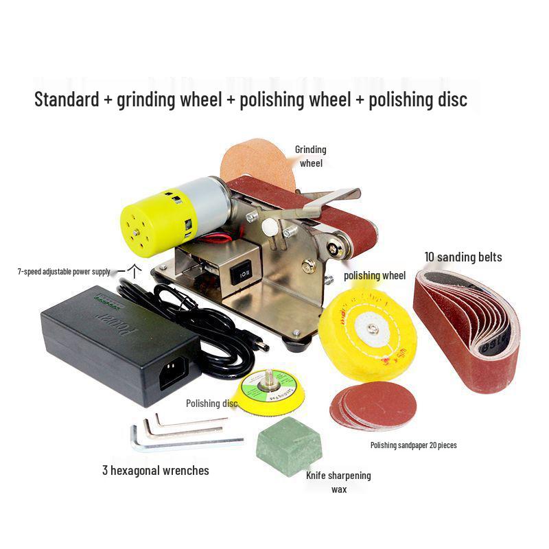 Mini Ascuțitor Multifuncțional: Polizor unghiular cu unghi fix și șlefuitor cu bandă pentru uz casnic