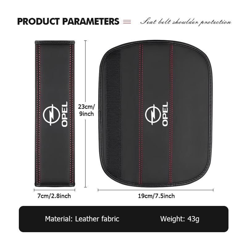 Leather Car Seat Belt Cover Shoulder Pad Interior Accessories For Opel Corsa Mokka Astra Cascada Adam Insignia Meriva Vectra