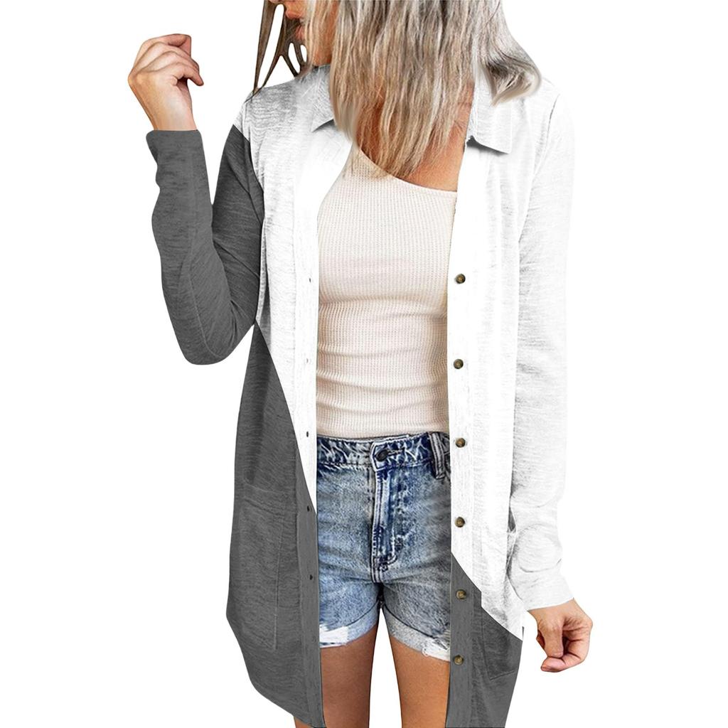 Women's Casual Fashion Floral Print Long Sleeve Mid-Length Cardigan Jacket