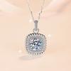 925 Sterling Silver Fashion Necklace 1/2/3Ct Vvs1 Moissanite Square Pendant Necklaces for Women Jewelry