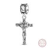 S925 Silver Bee Bear Easter Egg Guitar Jesus Saint Mary Charms Beads Fit 3mm Bracelets DIY Fine Jewelry Making