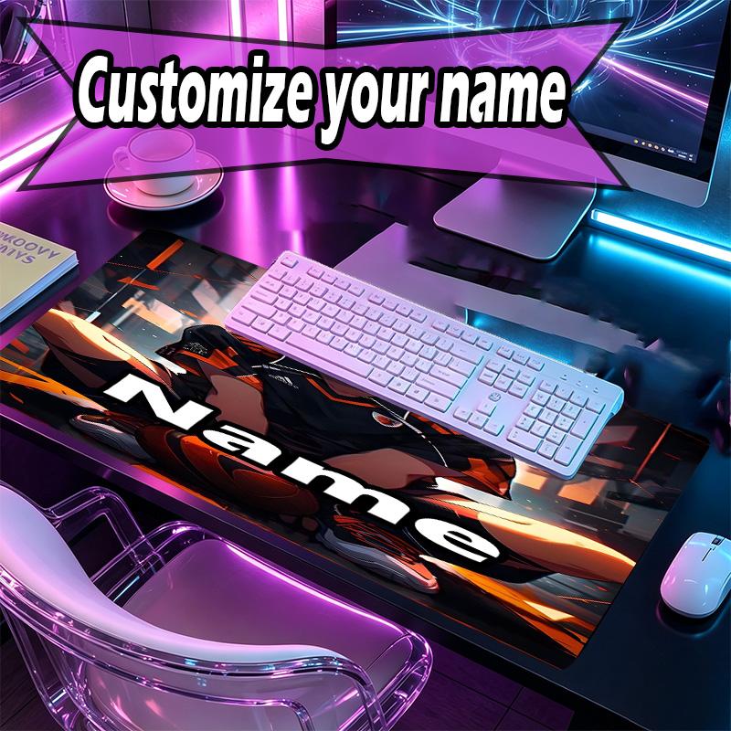 Custom Name Personalized Haikyu Pattern Mousepad, Laptop PC Desk Mat, Decorative Desk Mat for Home Keyboard Pad Gift