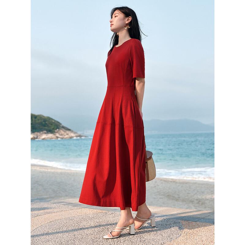 Jiuzi Annacode Minimalist Lyocell Belted Dress