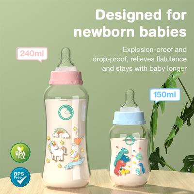 Dr.Isla 0-6 Jahre Babyflasche 150/240ML Milchflasche Silikon-Schnuller BPA-frei Neugeborenen PP Babyflaschen