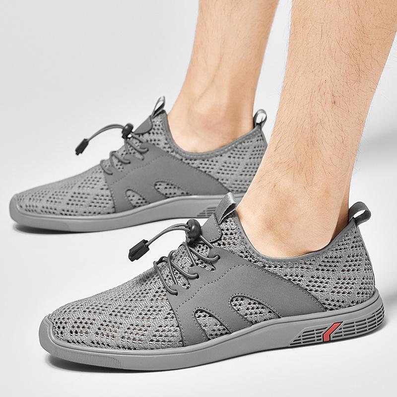 Fashion Autumn Men's Casual Flats New Sports Net Face Running Shoes Soft Bottom Travel Trendy Shoes Lightweight Outdoor Walking Shoes