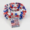 Artificial Crystal Bracelet Elastic Bracelet Independence Day Handmade Bracelet Stackable Bracelets for Adding Charm