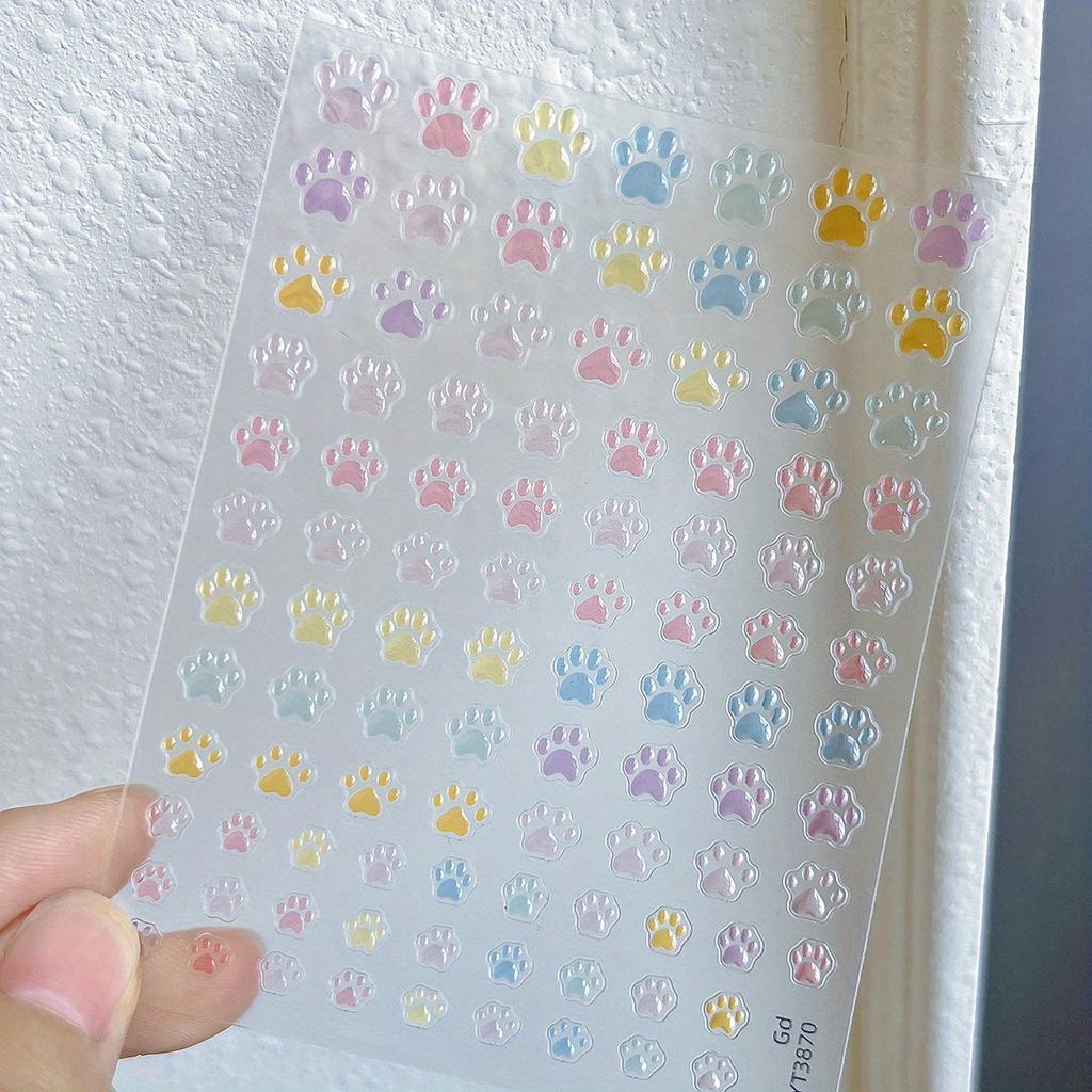 3D Nail Stickers, Five-Pointed Star Heart Jelly Colored Stars, Hearts, Letters, Cat Claw Nail Decoration Stickers