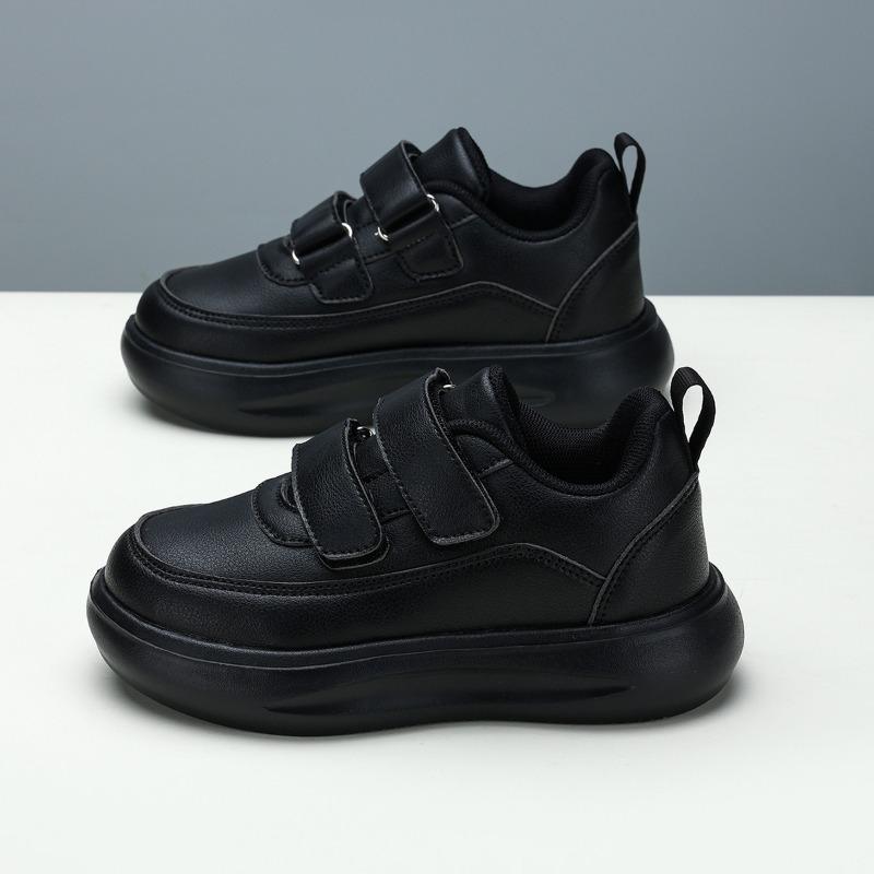 Black Student Leather Shoes Kindergarten Primary and Secondary School Activities Competition Shoes Velcro Student Shoes Men and Women Children Fashion