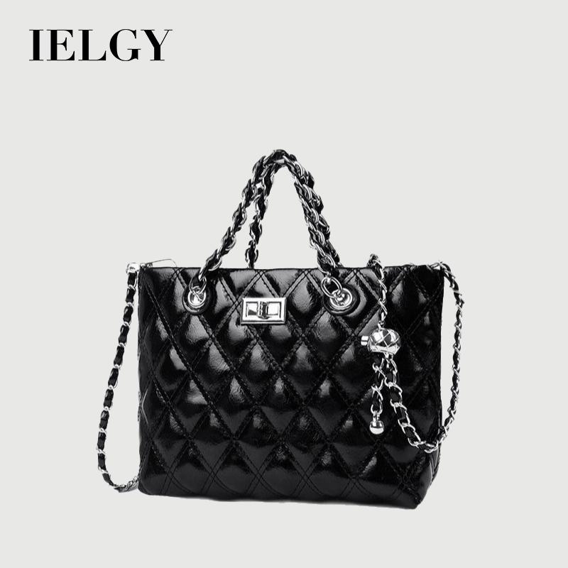 IELGY Korean Version High-End Texture All-Match Diamond One-Shoulder Bucket Bag
