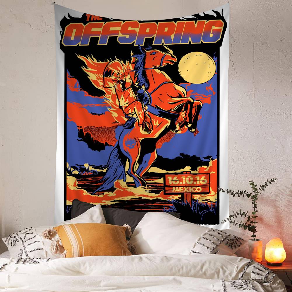 Pop Punk Band TThe OoffspringS Anime Tapestry Hanging Tarot Hippie Wall Rugs Dorm Home Decor
