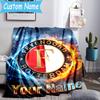 Custom Name Feyenoord Football Blanket Flannel Blanket for Camping, Hiking, Garden Parties, Picnic Essentials,gift for family and friend