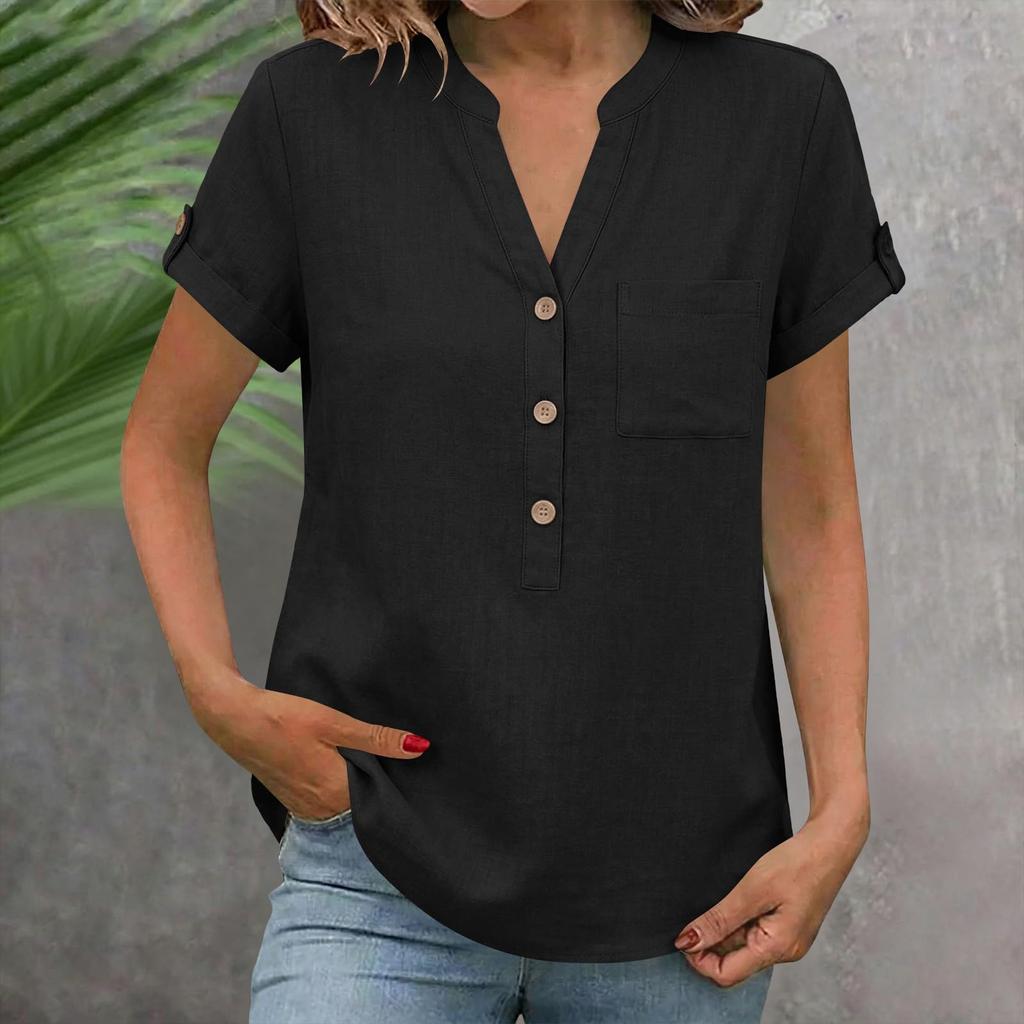 Women's Knit  Short-Sleeve Top Casual Comfortable  Blouse