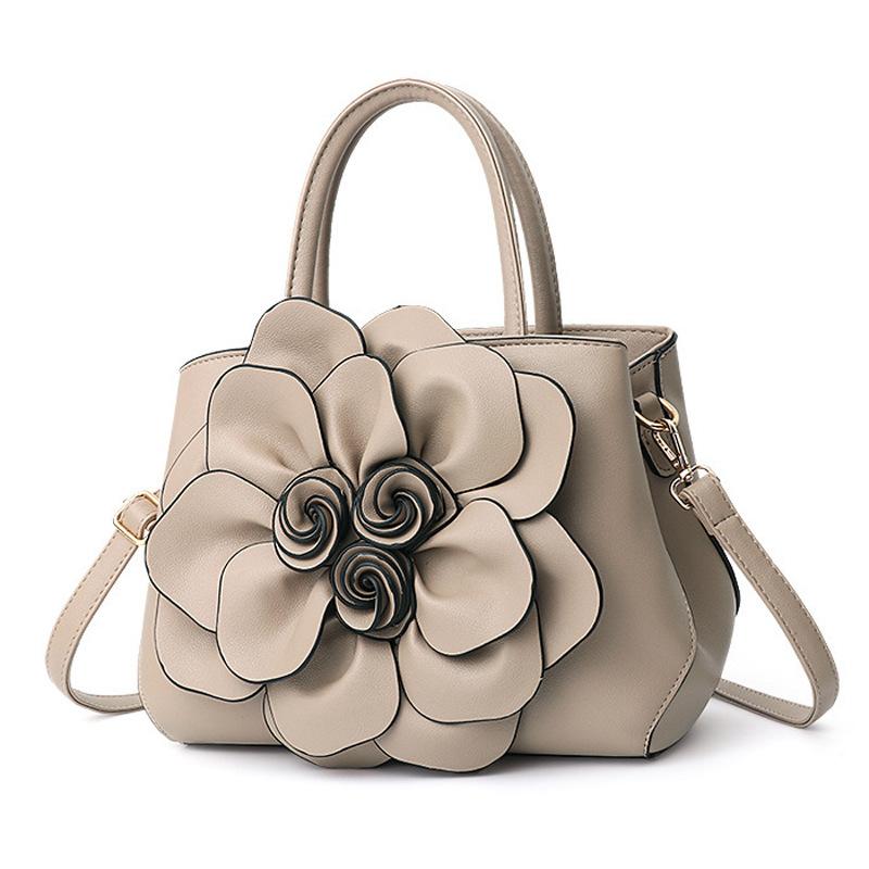 Women's Bag 2023 European and American Popular Women's Bag PU Leather Flower Handheld Shoulder Bag Red Bridal Bag Girl
