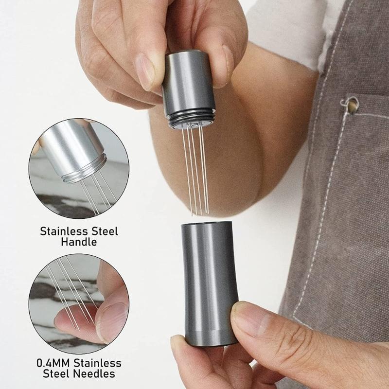 Stainless Steel Coffee Tamper Espresso Coffee Stirrer Needle Coffee Powder Distributor Hand Stirrer Tool for