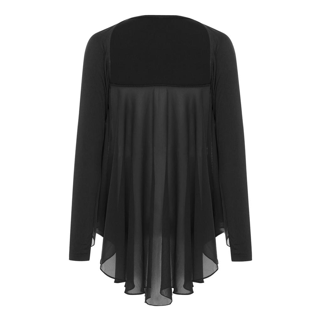Girls Worship Performance Top Open Front Style Irregular Hem Angel Wing Shrug Competition Outfit