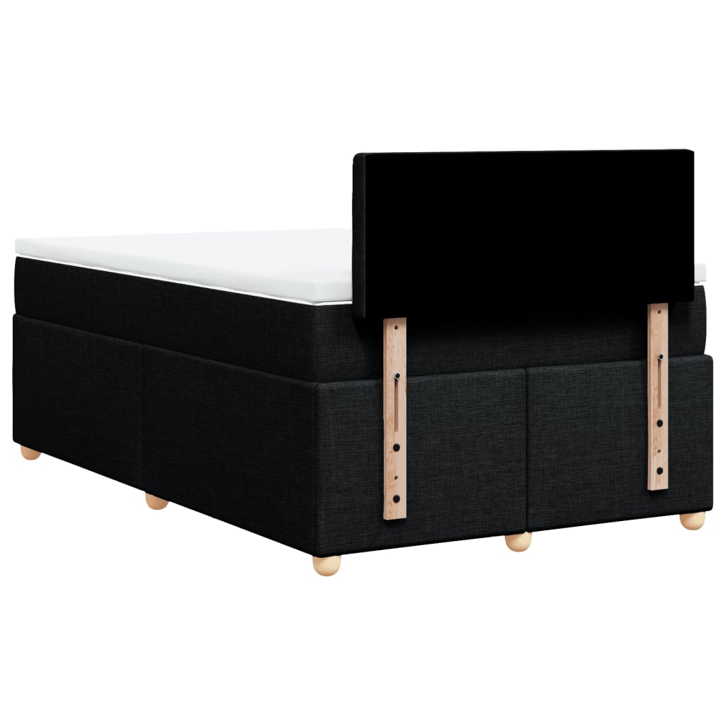 Vidaxl Continental Bed With Mattress, Black, Fabric, 120X200 Cm
