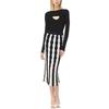 Pinko Lace Pattern Striped Midi Knit Skirt Women Skirts Pink Multicolor 103469A1UN-ZZ1