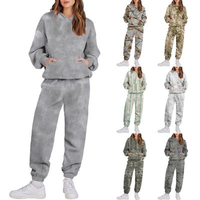 Unisex Hooded Tracksuit Set Women Running Hoodie Sweatshirt and Athletic Track Pants Two Piece Long Sleeve Pullover