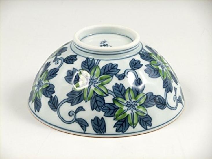 Arita Hasami Korin Sometsuke Clematis Flower Pair of Tea Bowls Tea 20601 ware, Kiln, Pattern, (Matching Bowls)