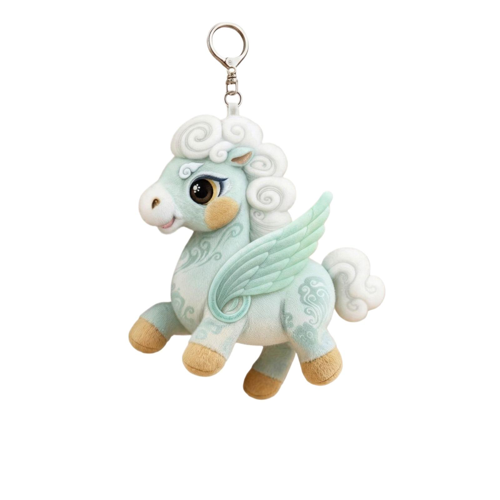 

Horse Year Spring Festival Mascot Trendy Toy Bag Pendant Keychain Pendant New Year Gift циан