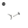 F136 Titanium Boat Anchor Pendant with Moon, Maple Leaf, Smiley Charm, and Cubic Zirconia Stud Earring Lip Ring (0.9 Gauge).