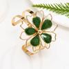 Colorful Drip Oil Flower Bracelet & Ring Set with Double Layer Petal Design for Women
