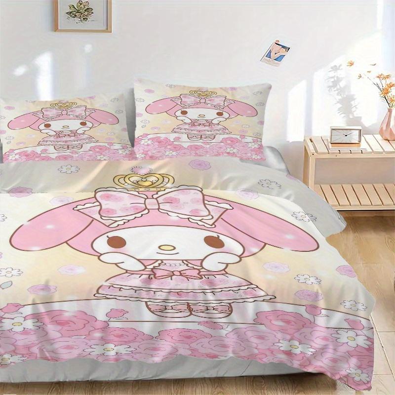 

3pcs Sweet and Cute My Melody Bedding Set, Including 1 Quilt Cover and 2 Pillow Shams,Soft and Comfortable Home Bedroom .W110 135x200cm