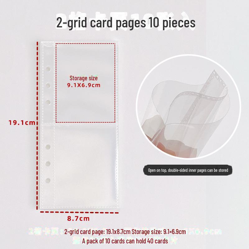 Ultraúzké náhradní listy A6 s volným listem s mřížkou a 3palcovými úložnými kapsami