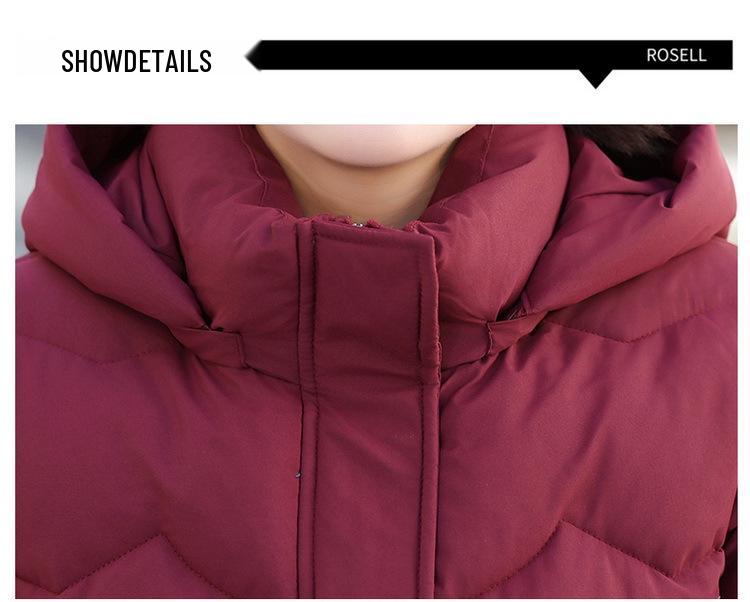 2025 Winter Velvet & Thickened Down Jacket for Elderly Women - Hooded, Warm, and Comfortable for Moms