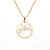 Stainless Steel Real Gold Plated Faith Mountains Mustard Seed Round Pendant Necklace Gift for Women Tarnish Resistant