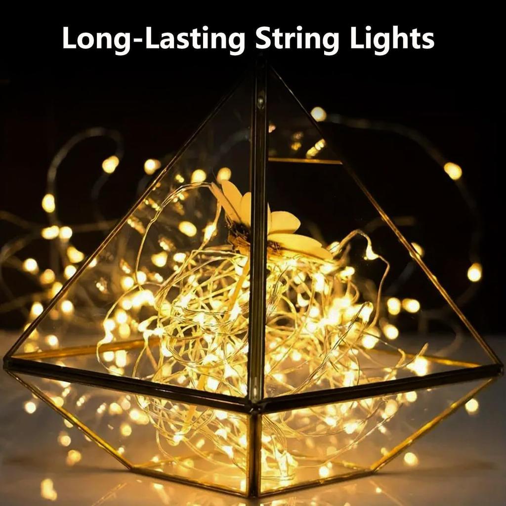 30 Pack LED Fairy String Lights Battery Powered Warm White Copper Wire IP65 Waterproof 3 Modes