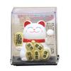 Castle Enterprise S Mini Waving Cat Set of Bulk A Delightful Japanese Souvenir for Comes In a Clear Case Maneki-neko [Oval] (White) Solar-Powered,