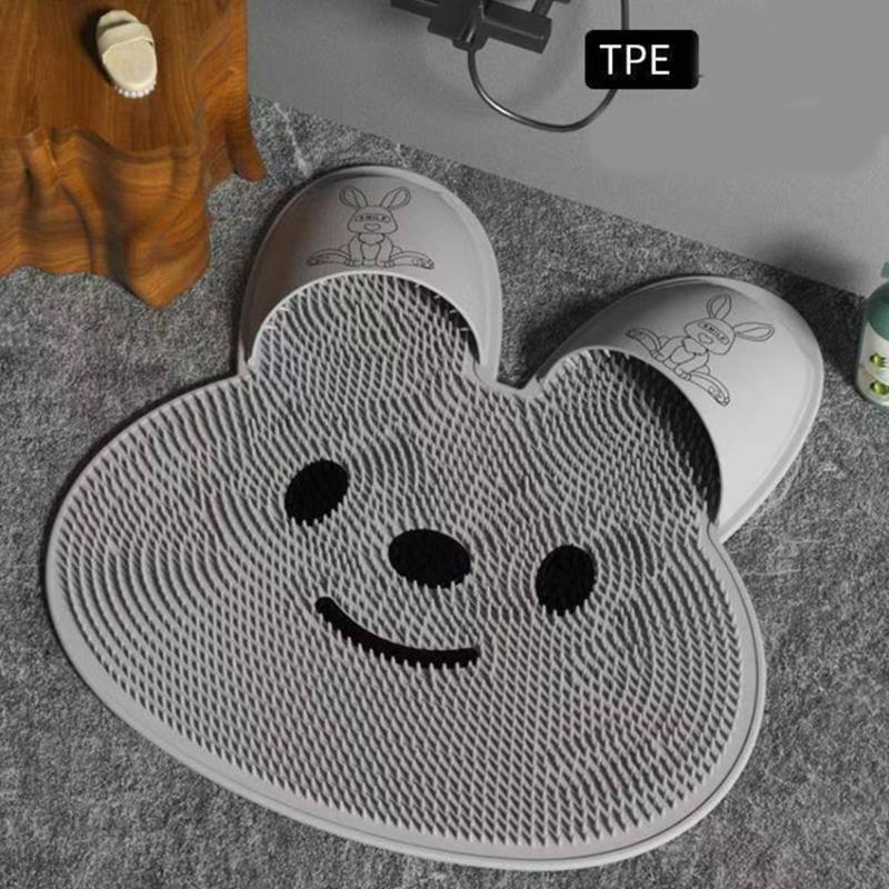 Tappetino da Bagno in Silicone con Texture Esfoliante Design Coniglio Antiscivolo Tappetino per Doccia per Massaggio ai Piedi 30cm
